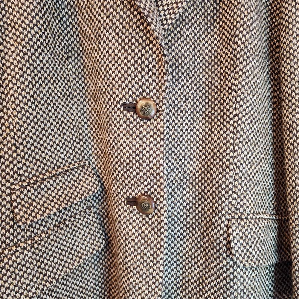 Vintage Women's 10 Basler 100% Lambswool Blazer Brown Single Breasted Pocketed - Picture 9 of 14